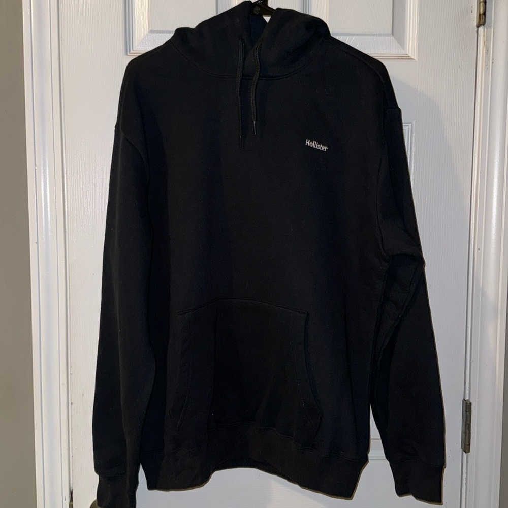 Black Hollister Relaxed Logo Hoodie